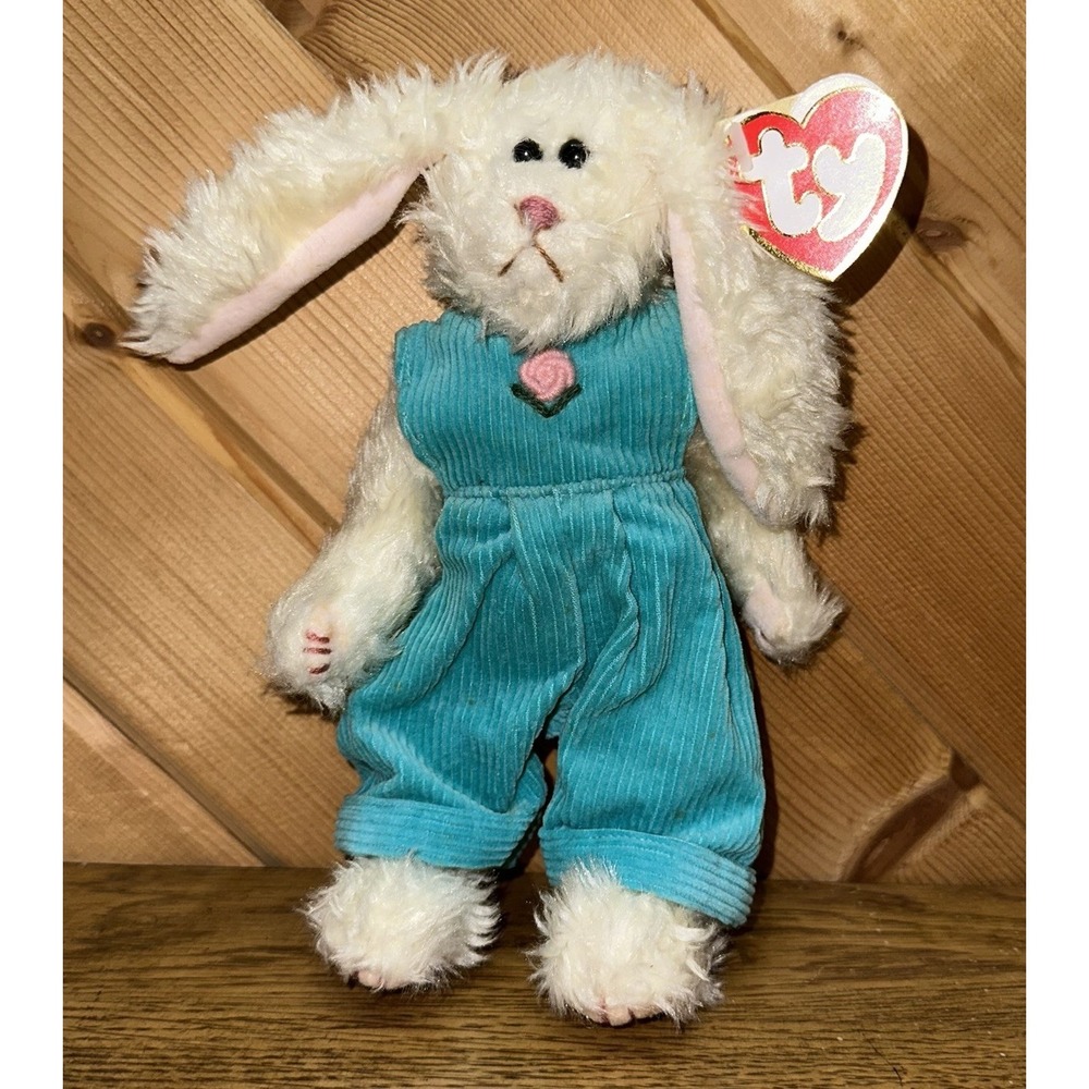 Ty Attic Treasures Collection 8" Ivy Easter Spring Bunny Rabbit Ear Tag Vtg 1993